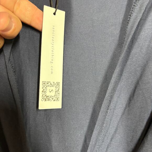 Sanctuary Plus 1X Twisted Front Top Shirt Navy Blue V Neck Long Sleeves Stretch - Picture 7 of 9